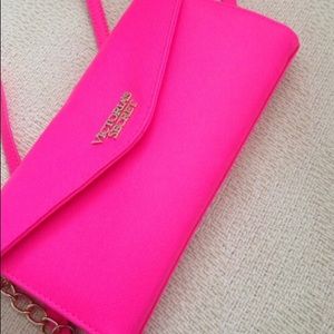 Victoria Secret neon pink wallet.